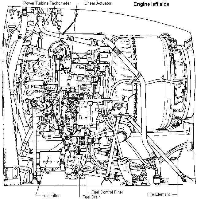 Drawing: Engine left side